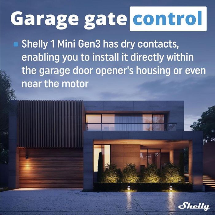 Shelly 1 Mini Gen. 3 WLAN BT Relais 8A 1 Kanal Unterputz Interruptor Inteligente 7