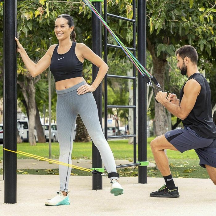 Pack Tabla de Flexiones Push-Up y Set de Bandas de Resistencia con Accesorios y Guía de Ejercicios InnovaGoods 27 Pack Tabla de Flexiones Push-Up y Set de Bandas de Resistencia con Accesorios y Guía de Ejercicios InnovaGoods 27