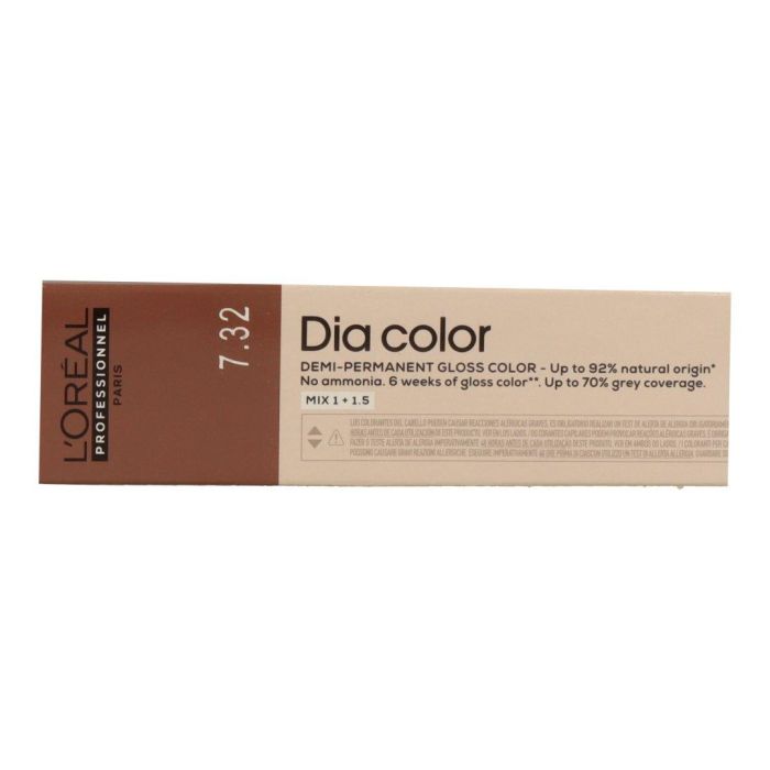 L'Oréal Dia Color 7.32 Coloración Demi-Permanente Sin Amoníaco Rubio Dorado Irisado 60ml para Brillo y Cobertura de Canas