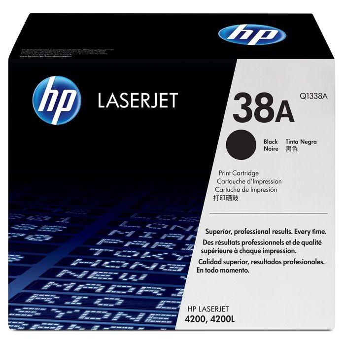 HP 38A Cartucho de Tóner Original LaserJet Negro para Impresión Diaria de Documentos Monocromáticos Nítidos y Fiables