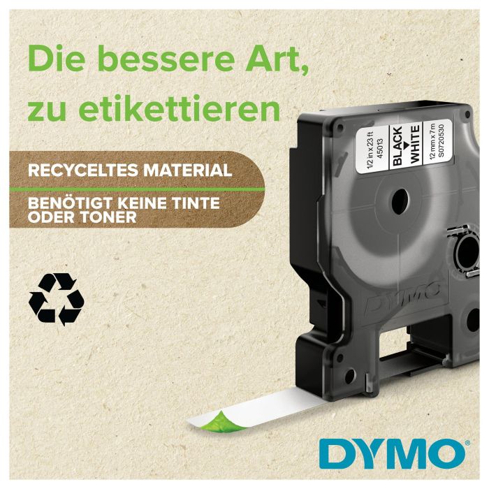 DYMO Cinta LM D1 12mmx7m Negro/verde 2