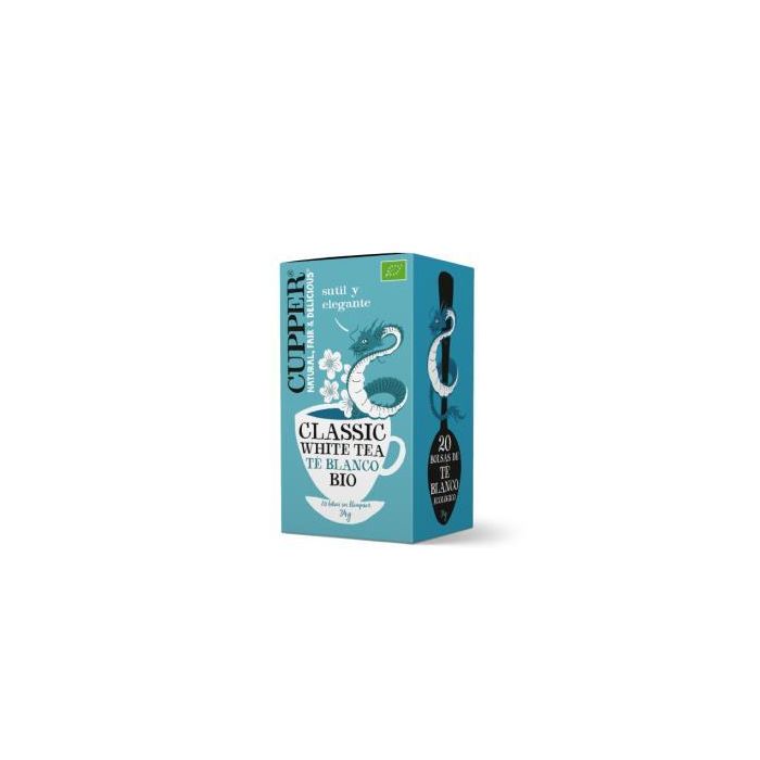 CUPPER Té Blanco Ecológico Infusión 20 Bolsitas. Brotes y Hojas Jóvenes de China, Ligero y Refrescante
