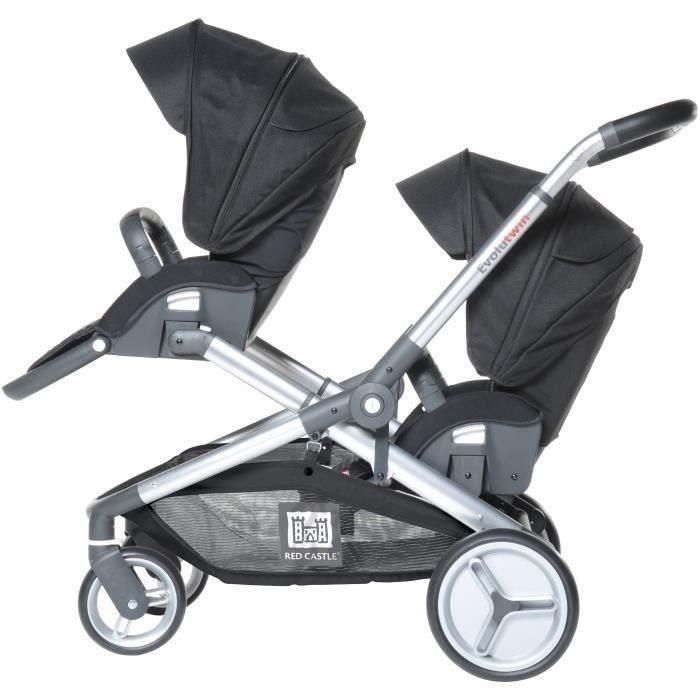 Red Castle Evolutwin Cochecito Doble Negro - Gemelar/Individual, Desde Nacimiento, Plegado Rápido, Manillar Ajustable, Compatible Sillas Auto Red Castle Evolutwin Cochecito Doble Negro - Gemelar/Individual, Desde Nacimiento, Plegado Rápido, Manillar Ajustable, Compatible Sillas Auto