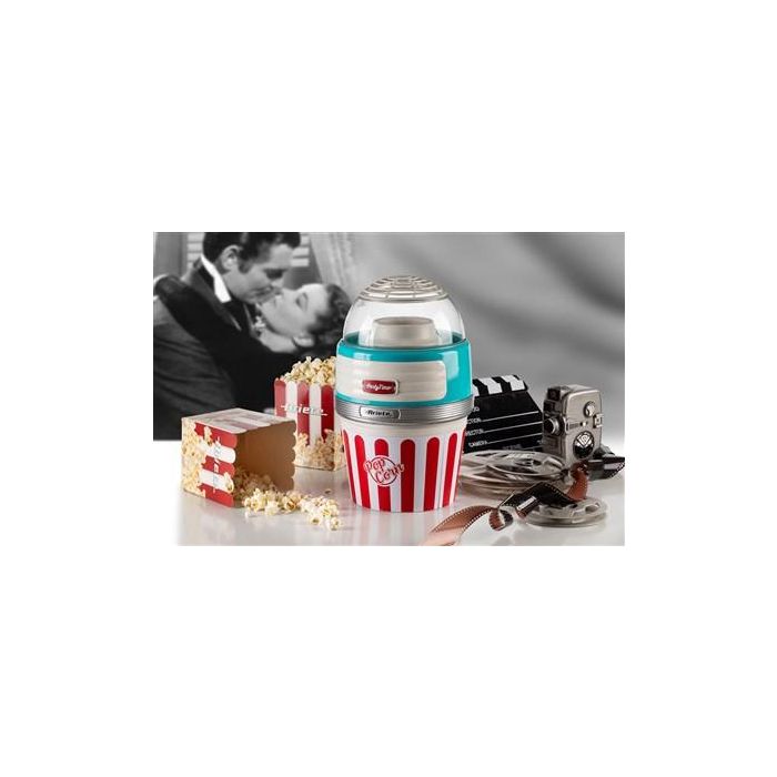Ariete 2957/01 Máquina de Palomitas Party Time Big Popper Azul Estilo Retro Años 50