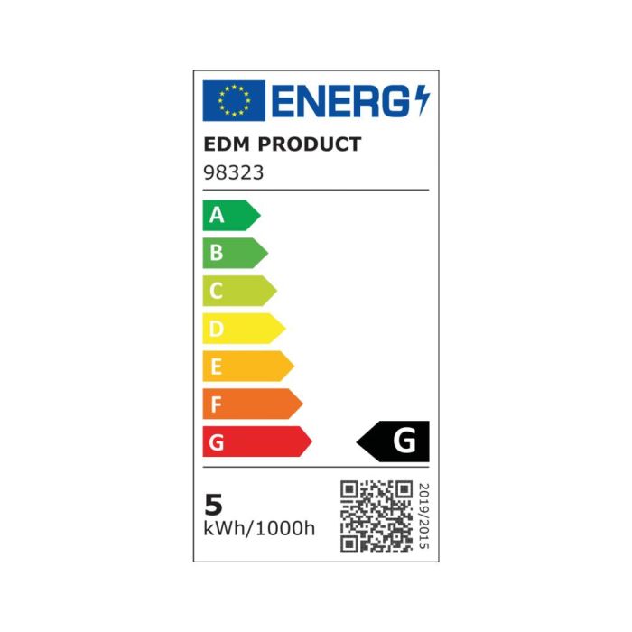 Bombilla esferica led e14 5w 400lm 3200k luz calida ø4,5x8cm edm 1 Bombilla esferica led e14 5w 400lm 3200k luz calida ø4,5x8cm edm 1