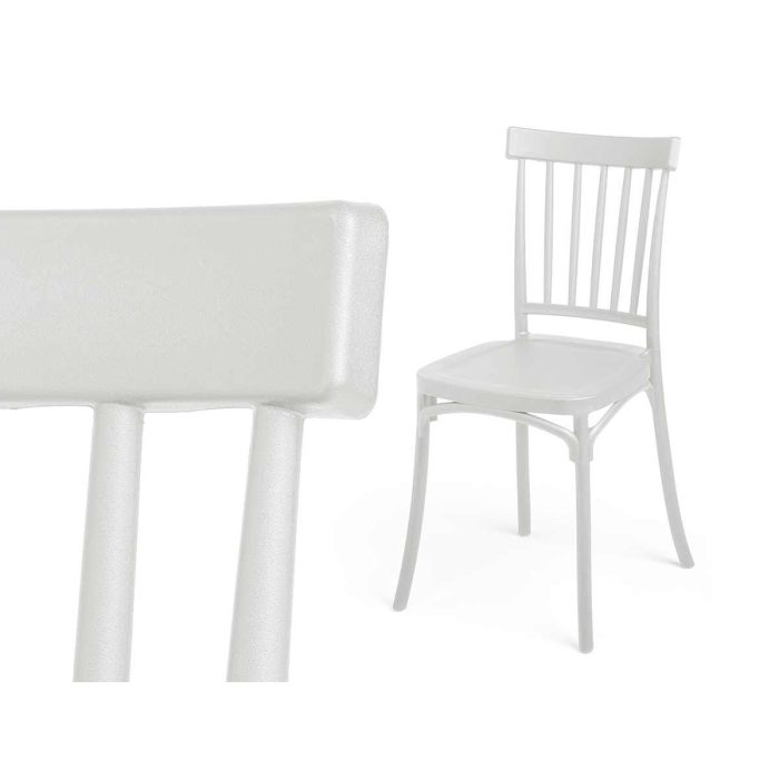 Silla Barras Blanca Giftdecor 42x81x45cm Silla Barras Blanca Giftdecor 42x81x45cm