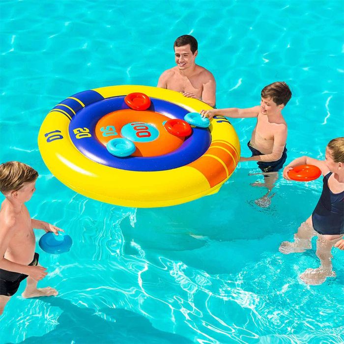 Bestway Juego Flotante Lanza Hinchable Discos D140 cm +3 Años Piscina 52566 21