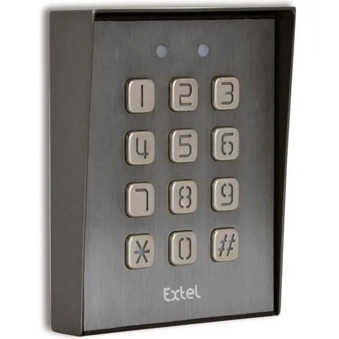 Extel KLAVY 3 Teclado de codificación de metal para apertura de puerta con visera, retroiluminado 0 Extel KLAVY 3 Teclado de codificación de metal para apertura de puerta con visera, retroiluminado 0