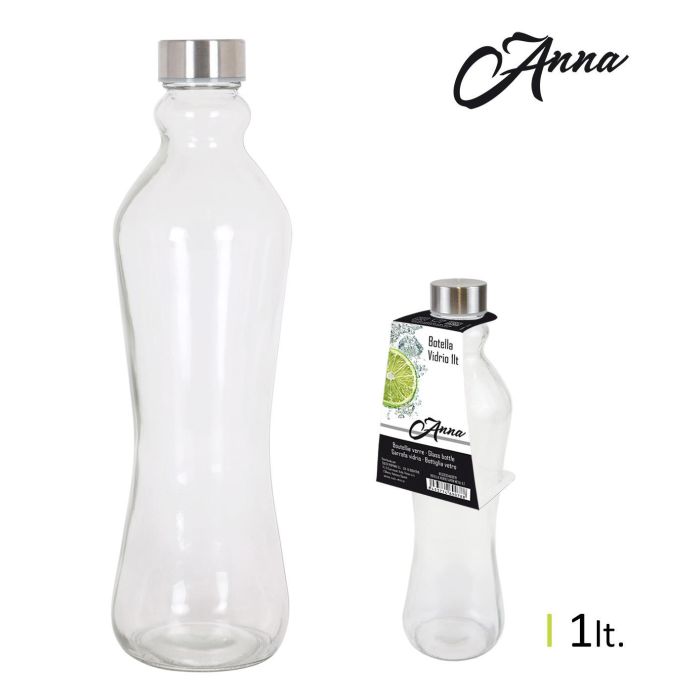 Botella de vidrio con tapón de metal 1Lt - Anna (12 Unidades) Botella de vidrio con tapón de metal 1Lt - Anna (12 Unidades)