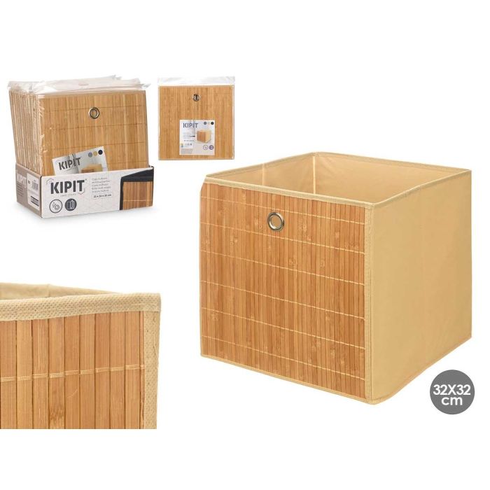 Caja Plegable Organizadora de Bambú Beige Kipit 32x33x2cm (24 Unidades) Caja Plegable Organizadora de Bambú Beige Kipit 32x33x2cm (24 Unidades)
