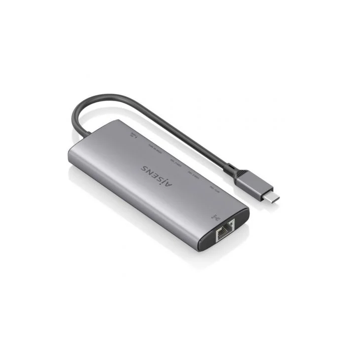 Aisens ASUC-6P030-GR Dock USB Tipo-C 6 en 1 con HDMI 4K 60Hz, 1xUSB-A 10Gbps, 2xUSB-C 10Gbps, 1xUSB-C PD 100W, 1xRJ45 Gigabit, Color Gris 1