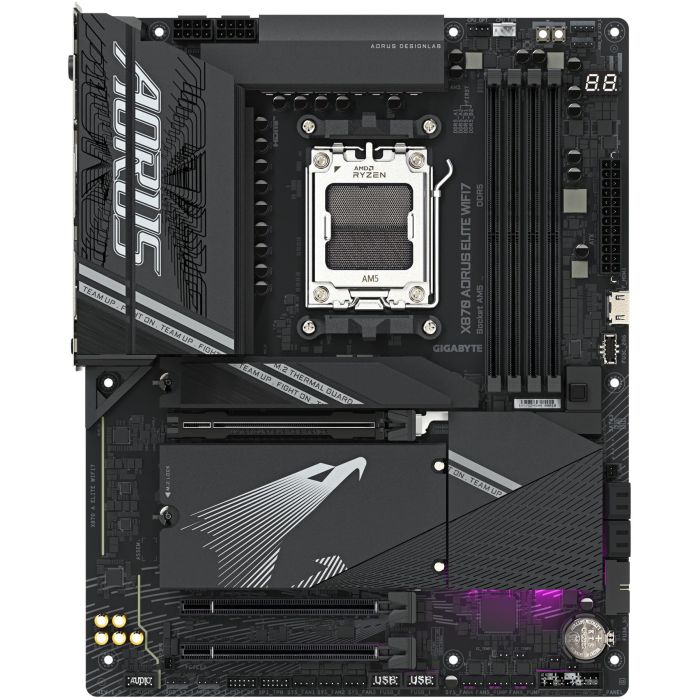 GIGABYTE X870 A ELITE WIFI7 (9MX87EL7-00-10) Placa base AMD Ryzen 9000 DDR5 8000MHz Wi-Fi 7 LAN 2.5GbE VRM 16+2+2 1 GIGABYTE X870 A ELITE WIFI7 (9MX87EL7-00-10) Placa base AMD Ryzen 9000 DDR5 8000MHz Wi-Fi 7 LAN 2.5GbE VRM 16+2+2 1