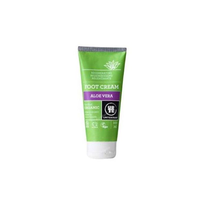 URTEKRAM Crema de Pies Aloe Vera Eco Vegan con Manteca de Karité 100ml. Nutre, Protege, Reduce Sudoración y Mal Olor