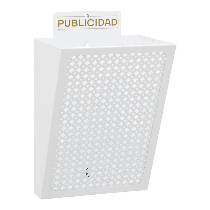 Arregui e2304 Cesta de publicidad clásica de acero blanca para exterior, 7,5 L, 22 x 19 x 35,5 cm