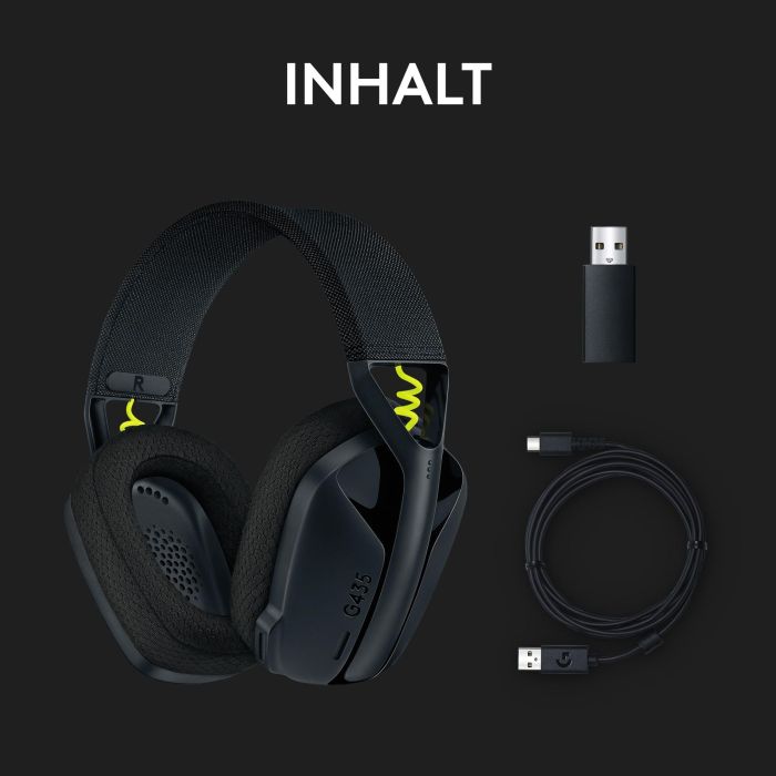 Logitech G435 Auriculares Gaming Inalámbricos LIGHTSPEED Bluetooth con Micrófono Beamforming 18h Batería 165g Negros y Amarillos 6 Logitech G435 Auriculares Gaming Inalámbricos LIGHTSPEED Bluetooth con Micrófono Beamforming 18h Batería 165g Negros y Amarillos 6