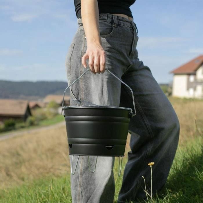 Livoo Barbacoa de Carbón Portátil DOC327N Acero Inoxidable Superficie de Cocción ø27 cm Altura 24 cm 3