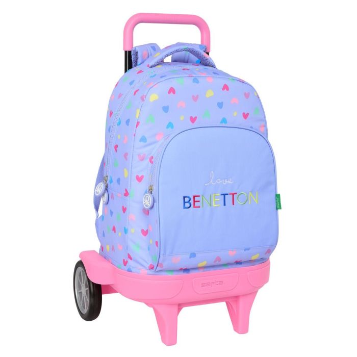Mochila Escolar con Ruedas Benetton Lila Lila 33 x 45 x 22 cm 0 Mochila Escolar con Ruedas Benetton Lila Lila 33 x 45 x 22 cm 0