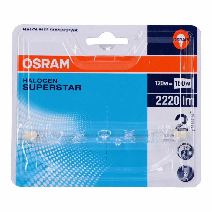 Bombilla Halógena Osram Plusline ES Small 120 W Lineal E27 R7s 2220 Lm (2900 K) 1 Bombilla Halógena Osram Plusline ES Small 120 W Lineal E27 R7s 2220 Lm (2900 K) 1