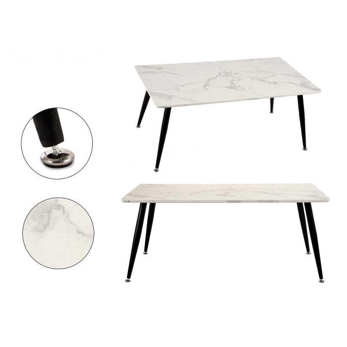 Mesa de centro efecto mármol blanco Giftdecor 60x110x45 cm Mesa de centro efecto mármol blanco Giftdecor 60x110x45 cm