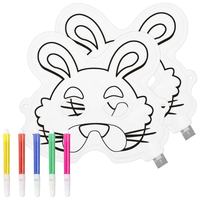 Jeux 2 momes Juego de 2 Máscaras Hinchables para Pintar con Rotuladores Incluidos Color 4