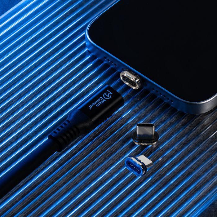 MicroConnect Cable USB-C a USB-C Magnético de Silicona Premium 1m, 240W, 40Gbps, USB4, 8K 4