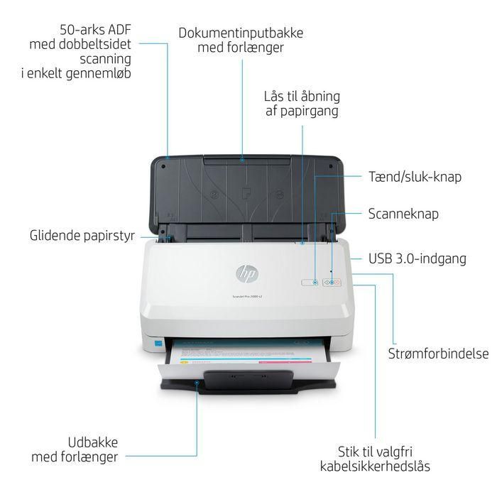 HP ScanJet Pro 2000 s2 Scanner Sheet-feed 35 ppm/70 ipm 50 pags ADF 8