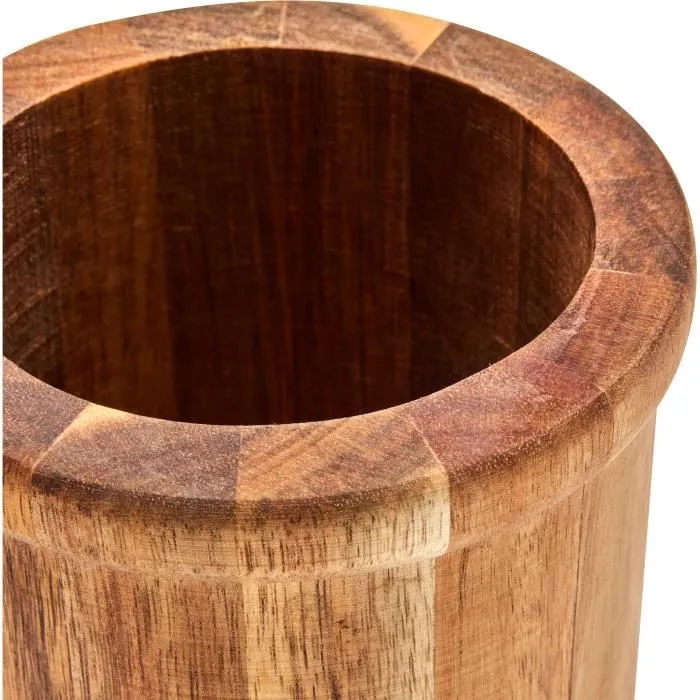 Livoo MES153G Juego de 4 Utensilios con Olla Acacia FSC y Silicona 31 cm 3