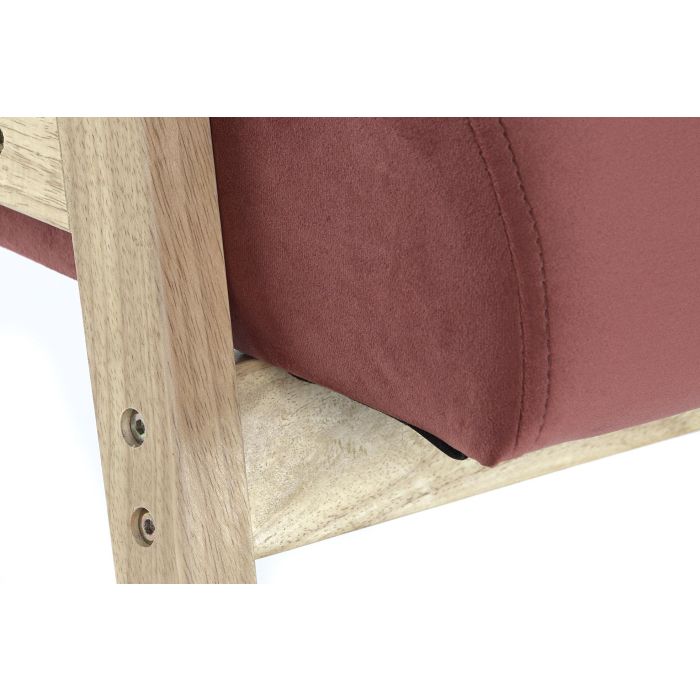 DKD Home Decor Butaca Sixties Rosa Natural, Largo 63 x Alto 77 x Ancho 61 cm, Poliéster y Mdf, Altura Asiento 40 cm, Desmontable 4