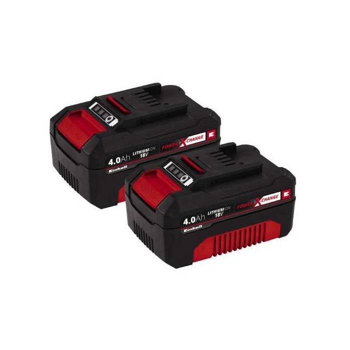 Einhell 4511489 Batería Power X-Change de Ión de Litio 18V 4.0Ah - Pack de 2 unidades