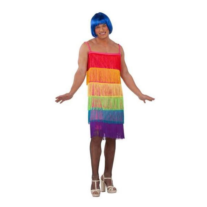 Disfraz adulto vestido flecos rainbow talla 54 3 Disfraz adulto vestido flecos rainbow talla 54 3
