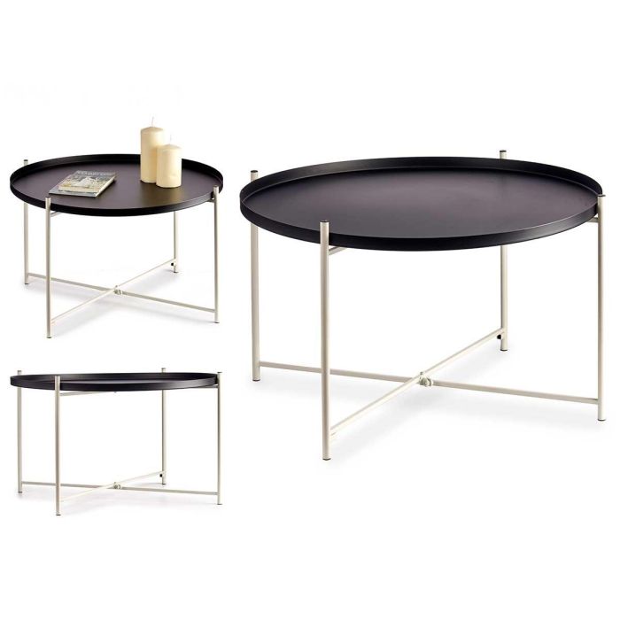 Mesa Redonda Negro Giftdecor 76.5x46x76.5 cm, Metal Mesa Redonda Negro Giftdecor 76.5x46x76.5 cm, Metal