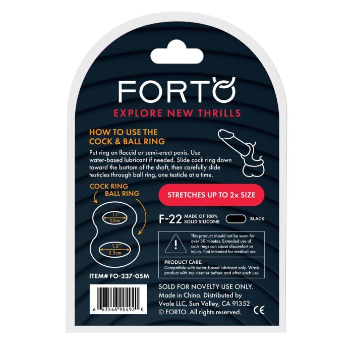 Anillo para el Pene Forto Negro M 2 Anillo para el Pene Forto Negro M 2