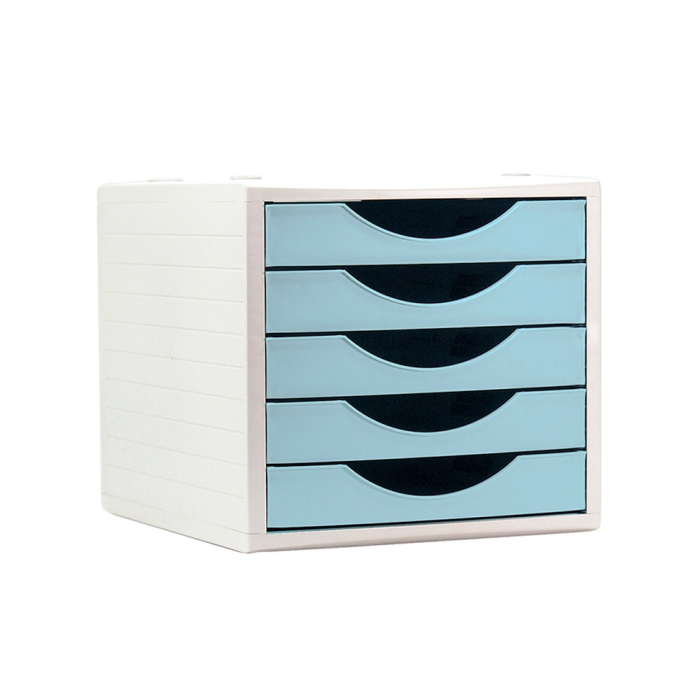 Archivo 2000 Ecogreen Archivotec Fichero Cajones sobremesa 5 cajones Azul Pastel 270x340x260 mm 1