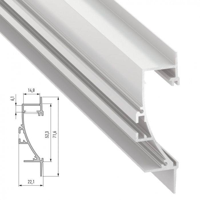 TIANO Perfil Aluminio 2,02M - Lacado Blanco