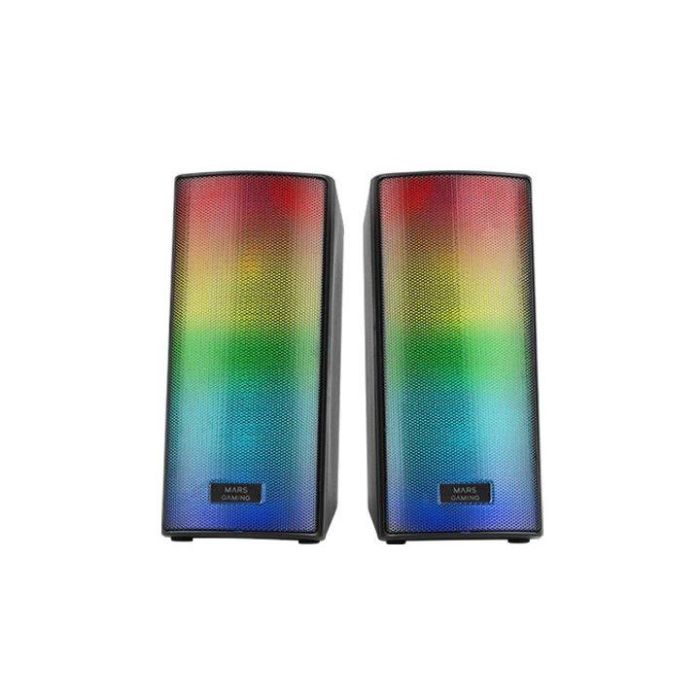 Mars Gaming Altavoces MSRGB2 15W 2.0 Bluetooth USB AUX RGB Negros 1