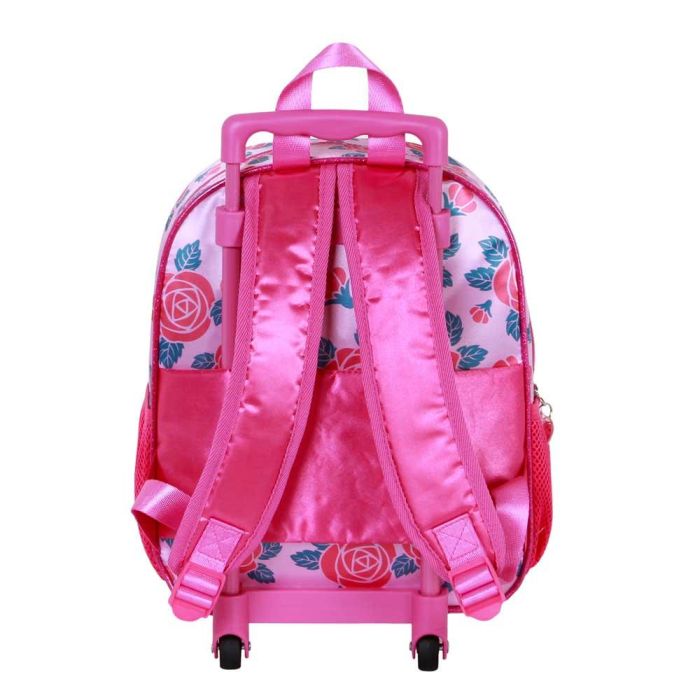 Disney Princesas Mochila 3D con Ruedas Pequeña Flowers Rosa 2 Disney Princesas Mochila 3D con Ruedas Pequeña Flowers Rosa 2