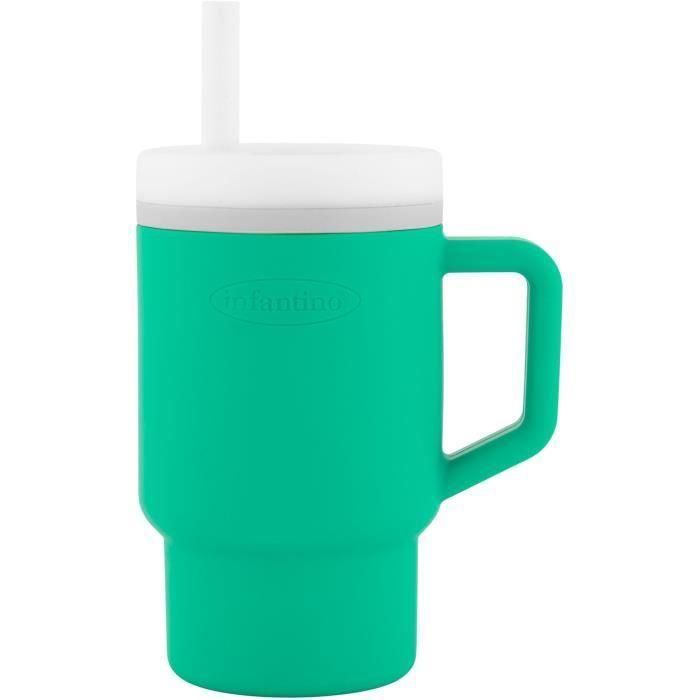Infantino INF0773554080391 Taza de Aprendizaje para Bebés de Silicona - Mi Primera Taza, Verde Abeto