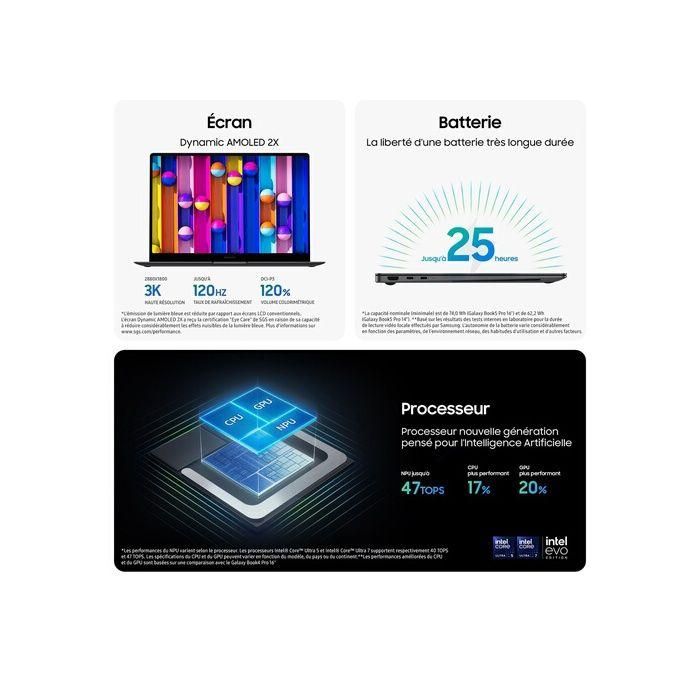 Portátil - SAMSUNG - Galaxy Book5 Pro - 16 - Intel Core Ultra 7 - 16 GB RAM - 512 GB SSD - AZERTY - Gris 3 Portátil - SAMSUNG - Galaxy Book5 Pro - 16 - Intel Core Ultra 7 - 16 GB RAM - 512 GB SSD - AZERTY - Gris 3