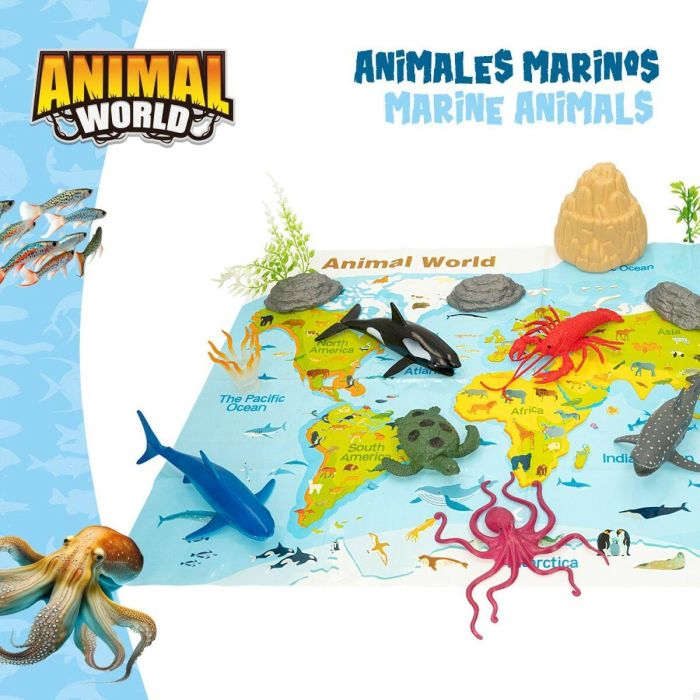 Set de Figuras de Animales Colorbaby 19 piezas Océano Plástico 14 x 6 x 7 cm (6 Unidades) 4 Set de Figuras de Animales Colorbaby 19 piezas Océano Plástico 14 x 6 x 7 cm (6 Unidades) 4