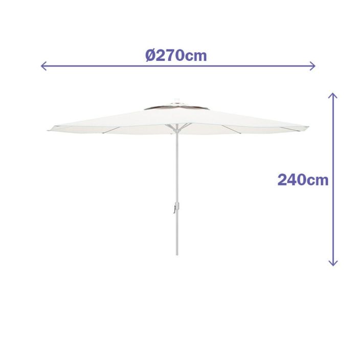 Marbueno Sombrilla Acero 8 Barillas D270 cm Polyester Blanca Jardin, Piscina y Terraza 10187 2 Marbueno Sombrilla Acero 8 Barillas D270 cm Polyester Blanca Jardin, Piscina y Terraza 10187 2
