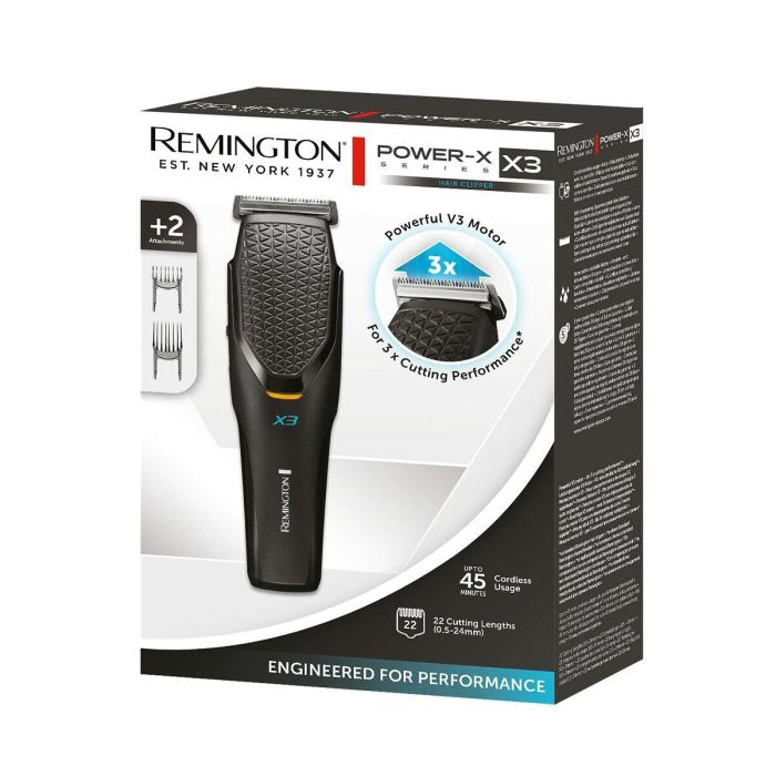 Remington REM1702487730874 Cortapelos Power X Series X3 con Motor Profesional, Cuchillas de Acero Japonés y Batería de 45 minutos 5