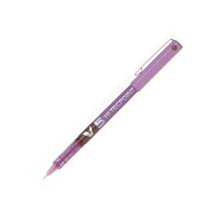 Pilot Roller Tinta Líquida V-5 Hi-Tecpoint Violeta, Punta 0.5 mm, Mecanismo VSystem