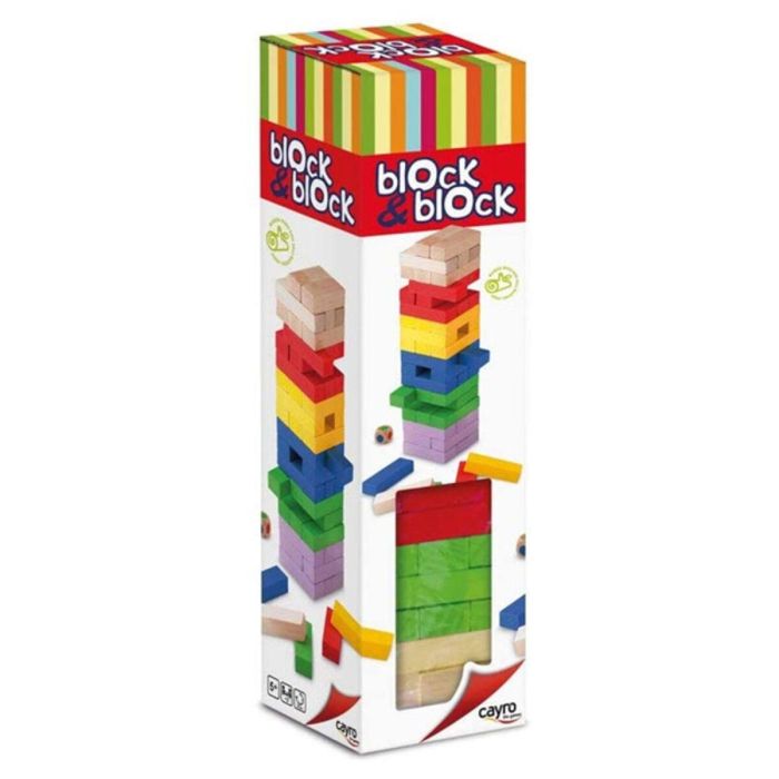 Juego block a block colores de madera 8x30x8 cm