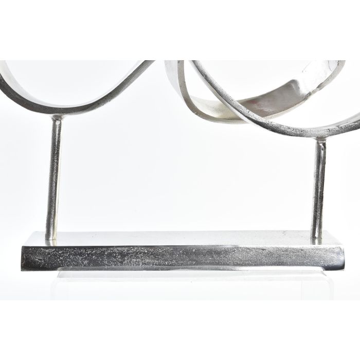 DKD Home Decor Figura Decorativa Moderna Abstracta Plateada Aluminio 42 x 18 x 33 cm 2