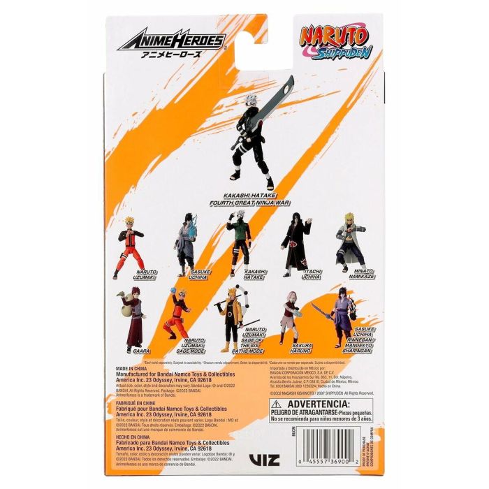 Figura Anime Heroes - Bandai - Naruto Shippuden - Kakashi Hatake (Cuarta Gran Guerra Ninja) - 17 cm 1