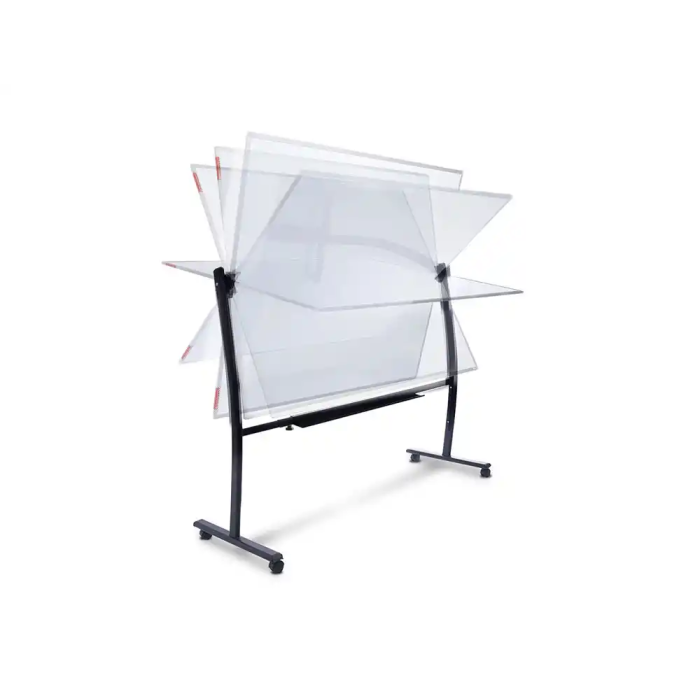 Rocada Pizarra Blanca Vitrificada Magnética Volteable Doble Cara 90x120 cm con Soporte y Ruedas 2