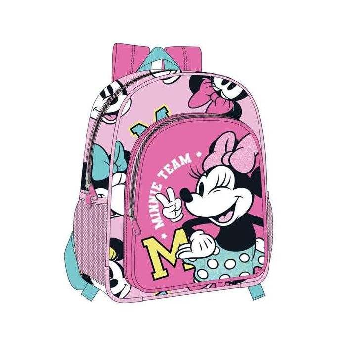 Mochila Escolar Minnie Mouse Fucsia 31 x 12 x 38 cm