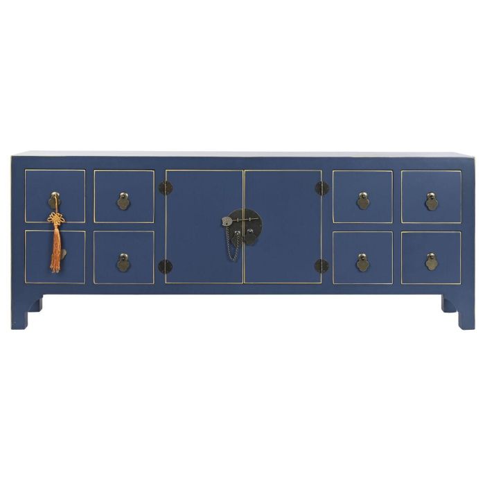 Mueble de TV DKD Home Decor Azul Dorado Abeto Madera MDF 130 x 24 x 51 cm 2