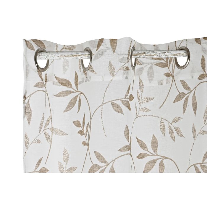 DKD Home Decor Cortina Shabby con Diseño de Hojas Marrón Claro 270x140 cm Poliéster, Pack 2 Unidades 2 DKD Home Decor Cortina Shabby con Diseño de Hojas Marrón Claro 270x140 cm Poliéster, Pack 2 Unidades 2