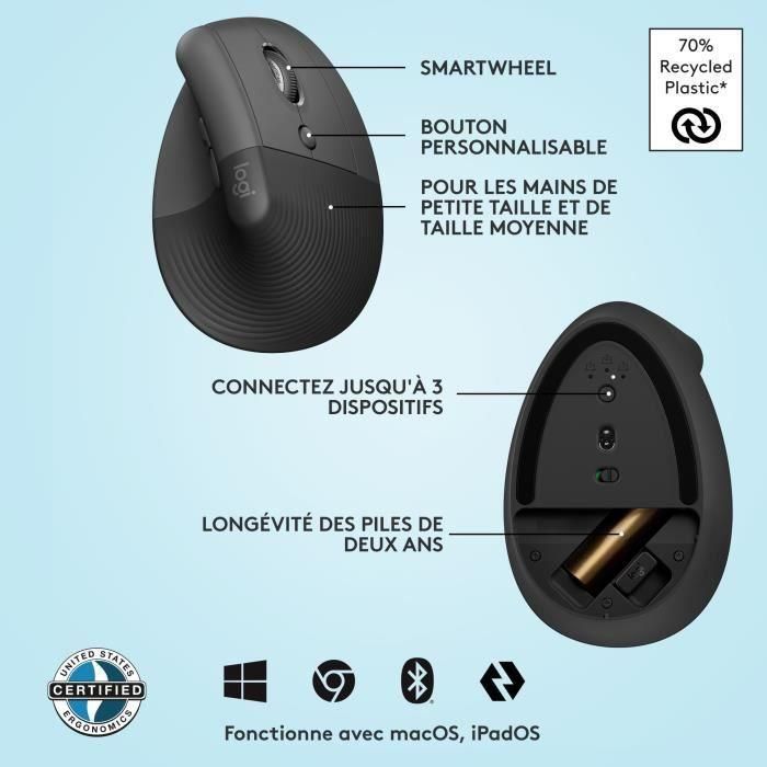LOGITECH Raton Inalambrico 6 botones Ergonomico, Vertical, Videojuegos 5 LOGITECH Raton Inalambrico 6 botones Ergonomico, Vertical, Videojuegos 5